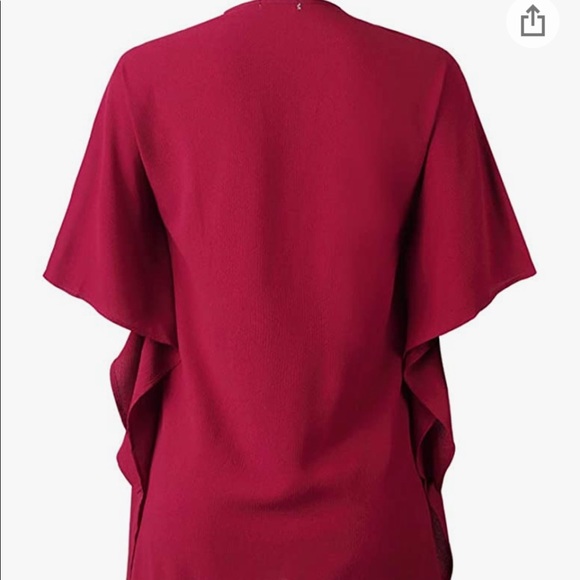 Joteisy (Amazon)- Black V-Neck High Low Hem Blouse - Picture 4 of 7